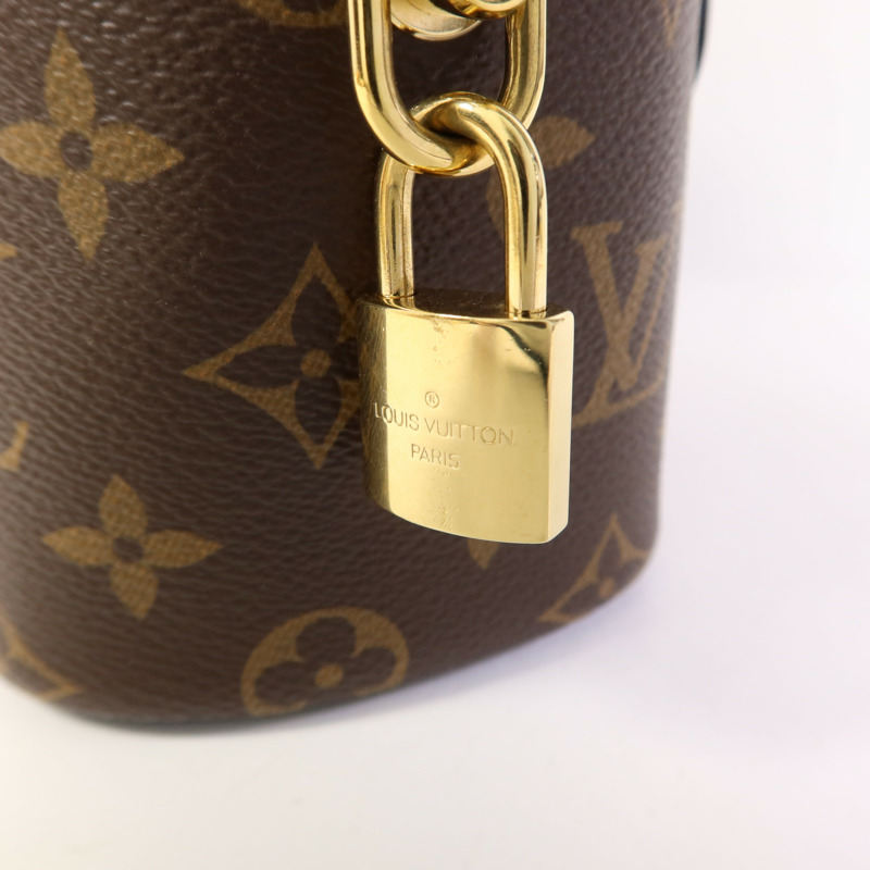 LOUIS VUITTON Monogram Reverse Vanity PM金扣手挽肩背兩用袋棕色-7