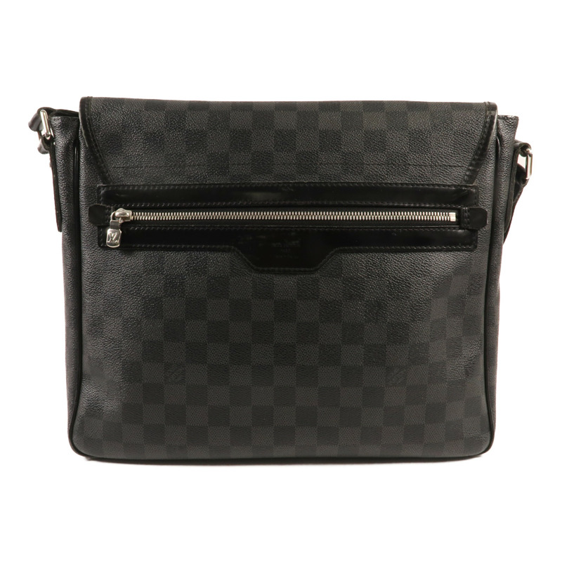 LOUIS VUITTON Damier Graphite Daniel GM銀扣肩背袋-1