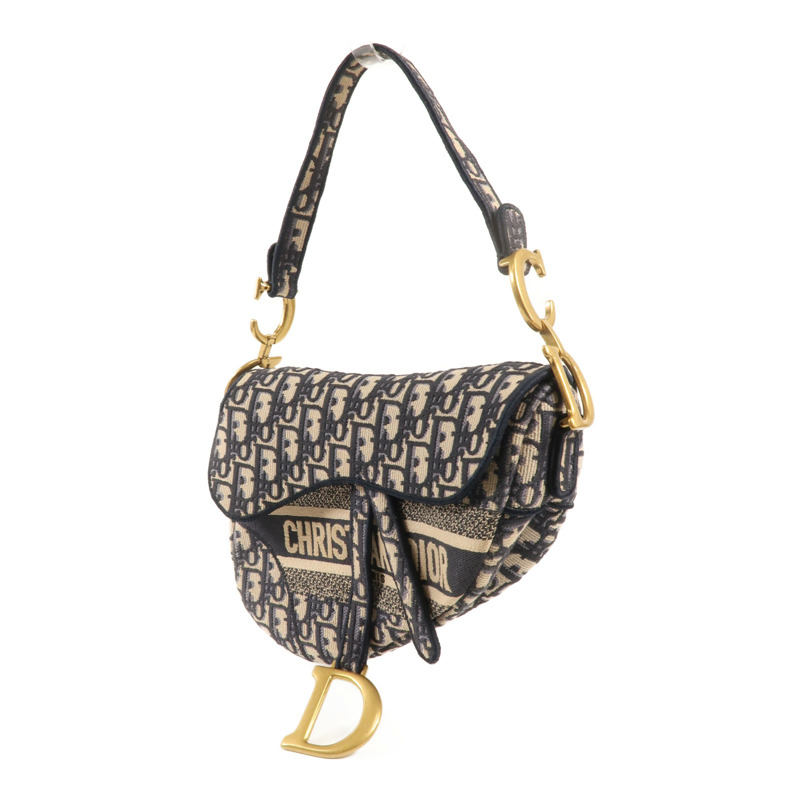 Dior 帆布Saddle金扣手挽肩背兩用袋-2