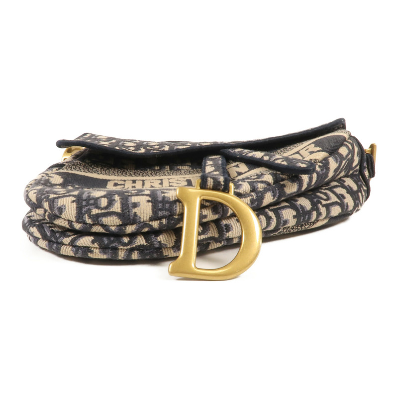 Dior 帆布Saddle金扣手挽肩背兩用袋-3