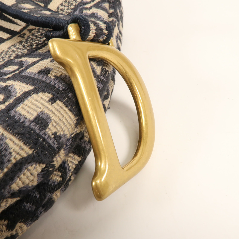 Dior 帆布Saddle金扣手挽肩背兩用袋-13