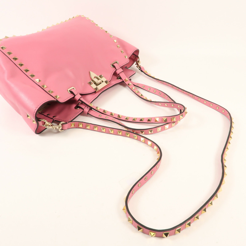 Valentino 牛皮皮革Rockstud金扣手挽肩背兩用袋-8