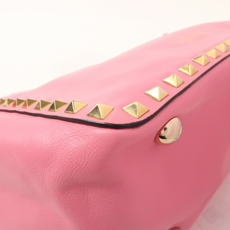 Valentino 牛皮皮革Rockstud金扣手挽肩背兩用袋-11