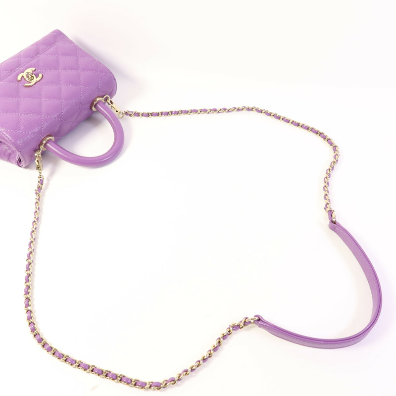 CHANEL 牛皮皮革Mini Coco Handle金扣手挽肩背兩用袋-4