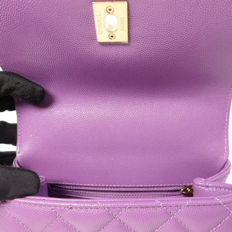 CHANEL 牛皮皮革Mini Coco Handle金扣手挽肩背兩用袋-6