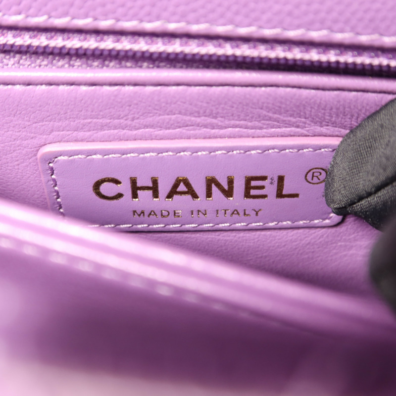 CHANEL 牛皮皮革Mini Coco Handle金扣手挽肩背兩用袋-7