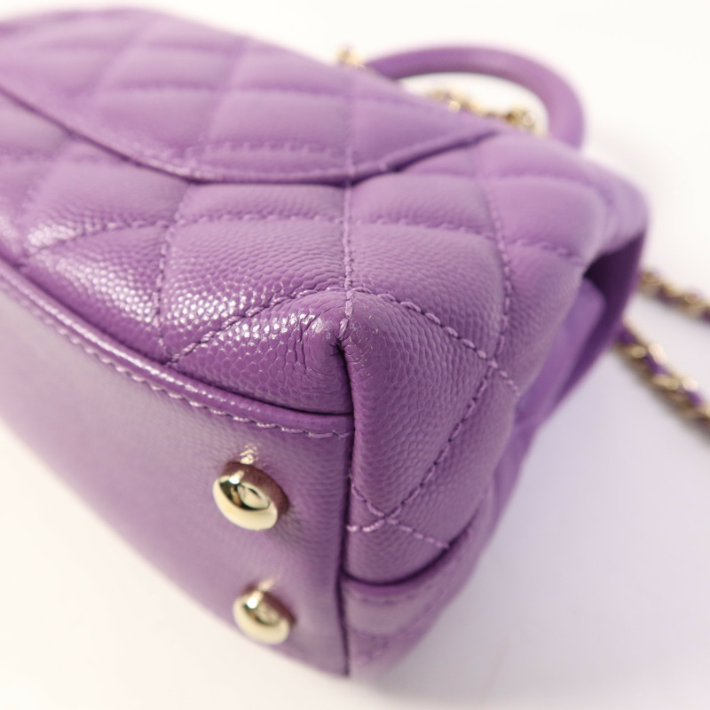 CHANEL 牛皮皮革Mini Coco Handle金扣手挽肩背兩用袋-13