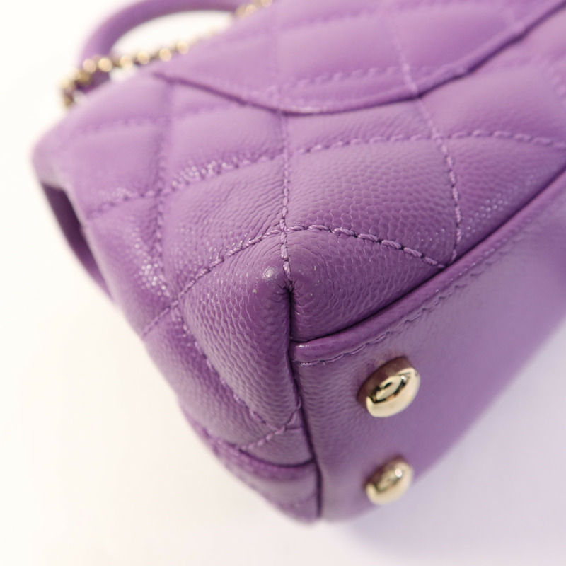 CHANEL 牛皮皮革Mini Coco Handle金扣手挽肩背兩用袋-14