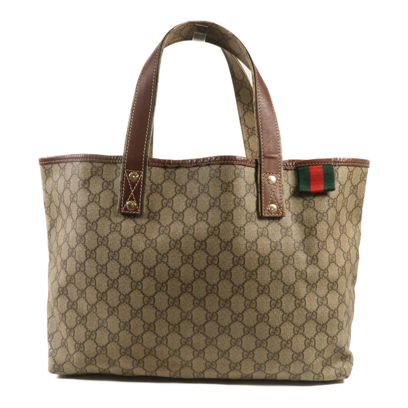 GUCCI 塗層帆布Tote Bag金扣手挽袋-0