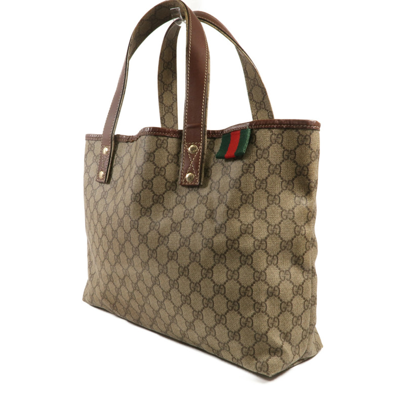 GUCCI 塗層帆布Tote Bag金扣手挽袋-2