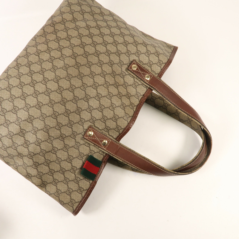 GUCCI 塗層帆布Tote Bag金扣手挽袋-4