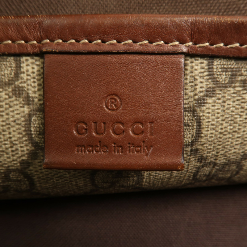 GUCCI 塗層帆布Tote Bag金扣手挽袋-9