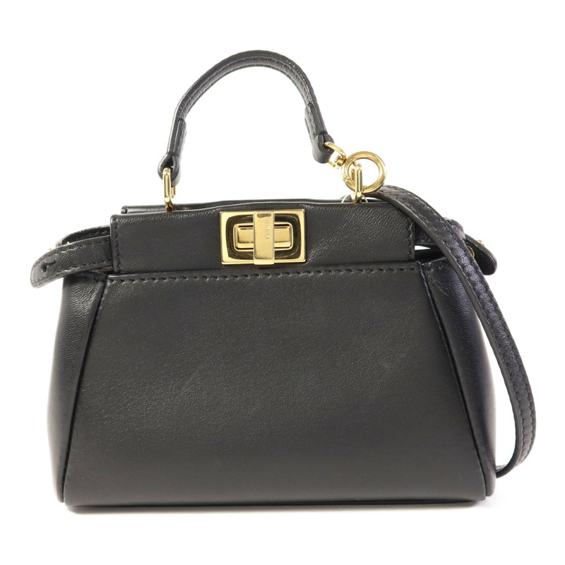 FENDI 牛皮皮革Micro Peekaboo金扣手挽肩背兩用袋-0