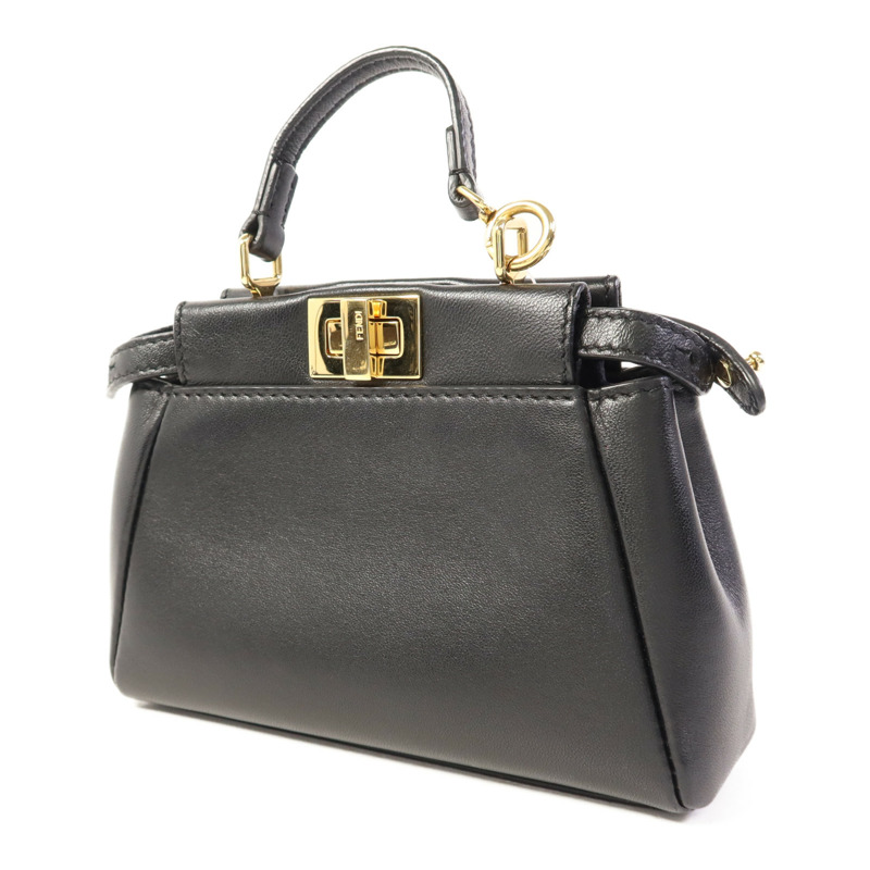 FENDI 牛皮皮革Micro Peekaboo金扣手挽肩背兩用袋-2