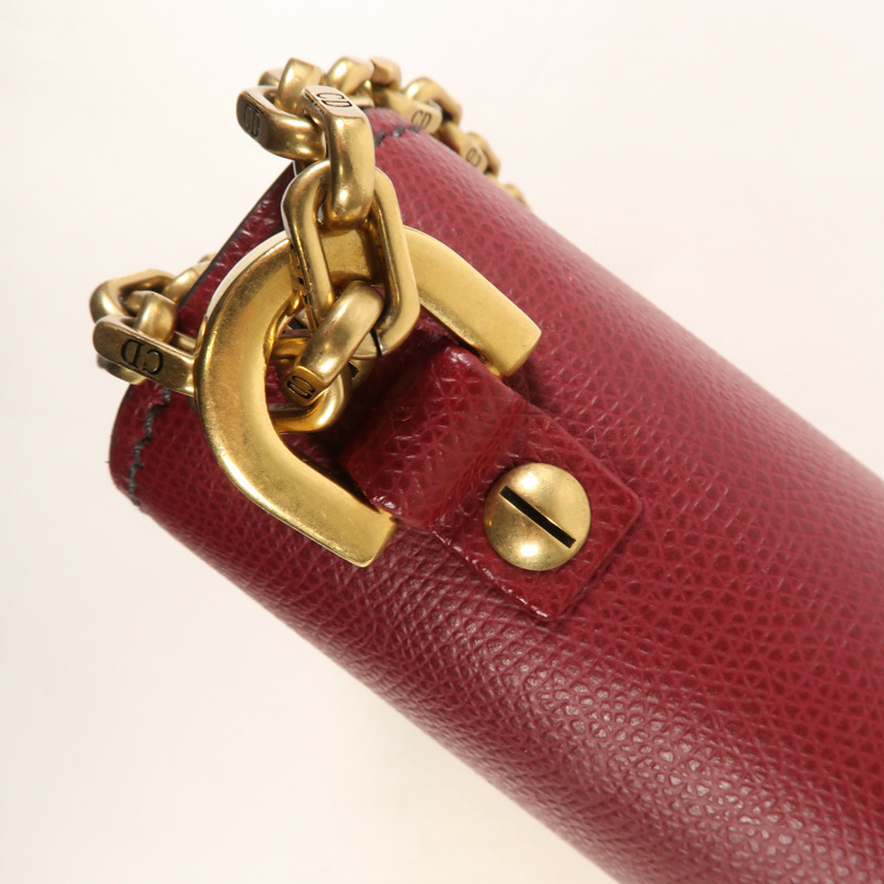 Dior 牛皮皮革J'aDior金扣鏈帶肩背袋-10