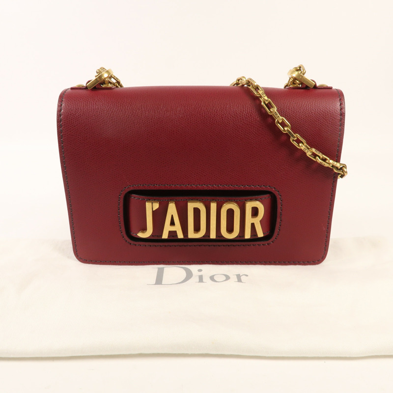 Dior 牛皮皮革J'aDior金扣鏈帶肩背袋-13