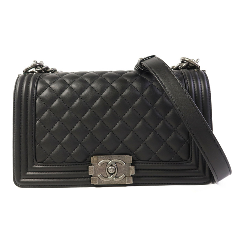CHANEL 牛皮皮革Boy 25鏈帶肩背袋-0
