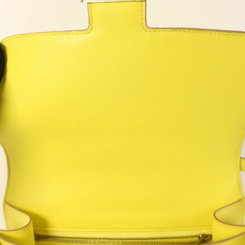 HERMES Epsom皮革Constance 24銀扣肩背袋Lime-6