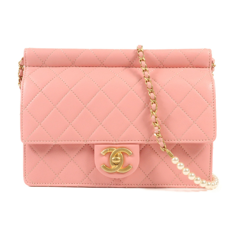 CHANEL 牛皮皮革Shoulder Bag金扣鏈帶肩背袋-0
