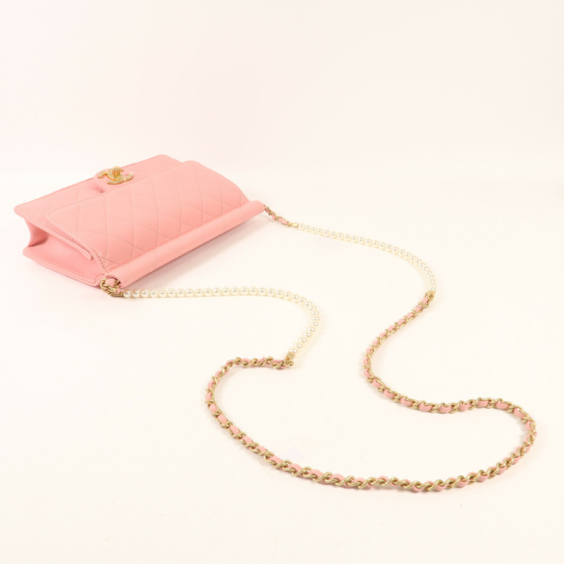 CHANEL 牛皮皮革Shoulder Bag金扣鏈帶肩背袋-4