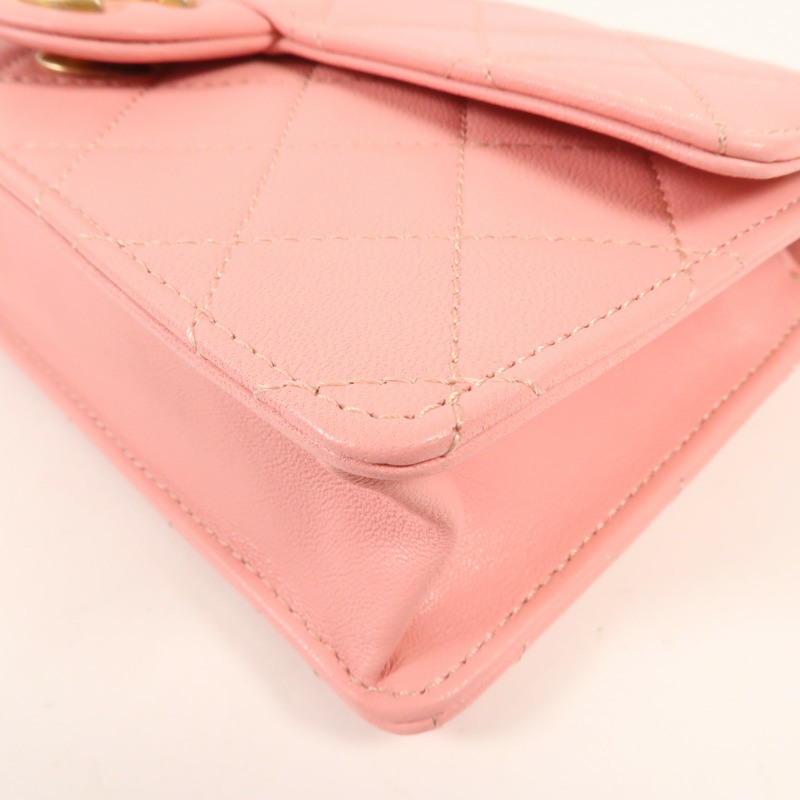 CHANEL 牛皮皮革Shoulder Bag金扣鏈帶肩背袋-6