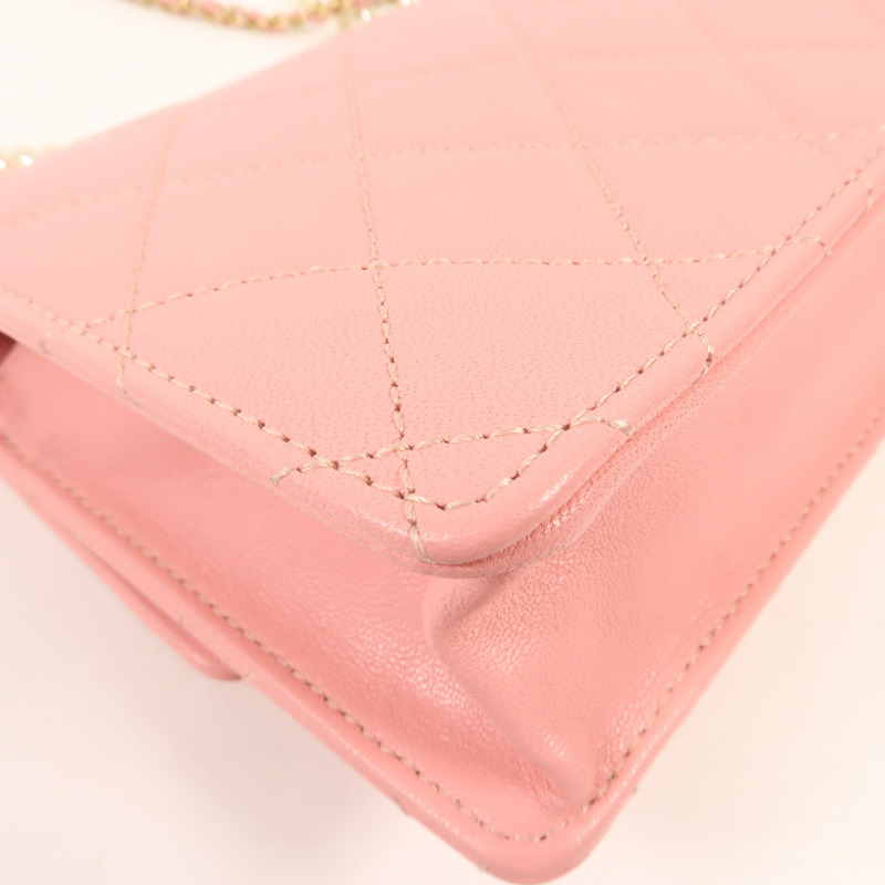 CHANEL 牛皮皮革Shoulder Bag金扣鏈帶肩背袋-7