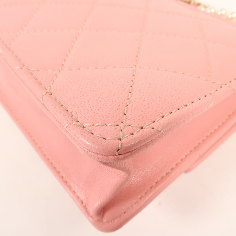 CHANEL 牛皮皮革Shoulder Bag金扣鏈帶肩背袋-8