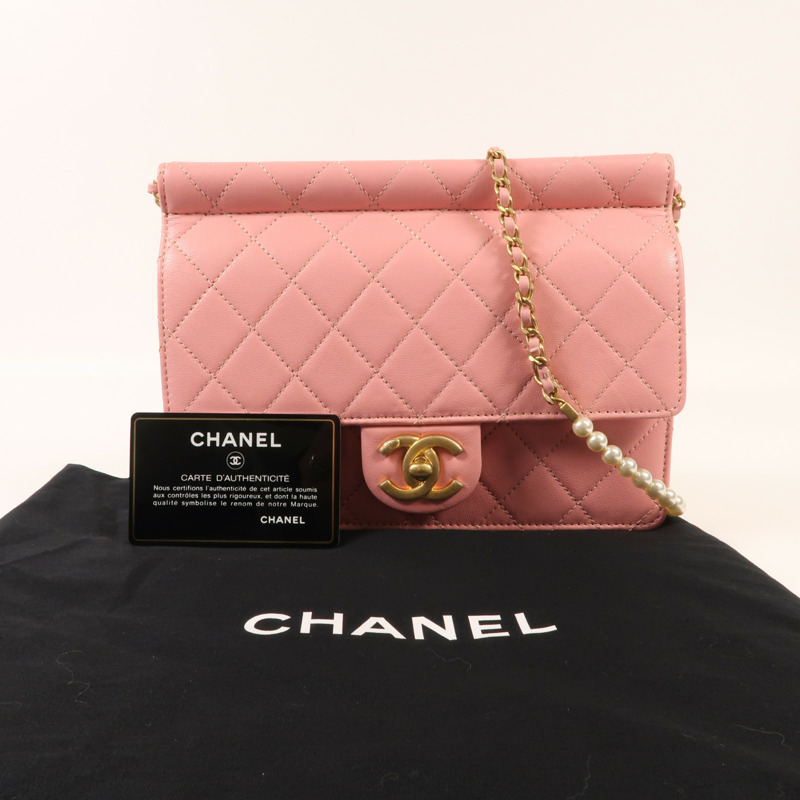 CHANEL 牛皮皮革Shoulder Bag金扣鏈帶肩背袋-10