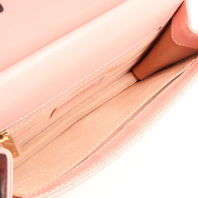 CHANEL 牛皮皮革Shoulder Bag金扣鏈帶肩背袋-14