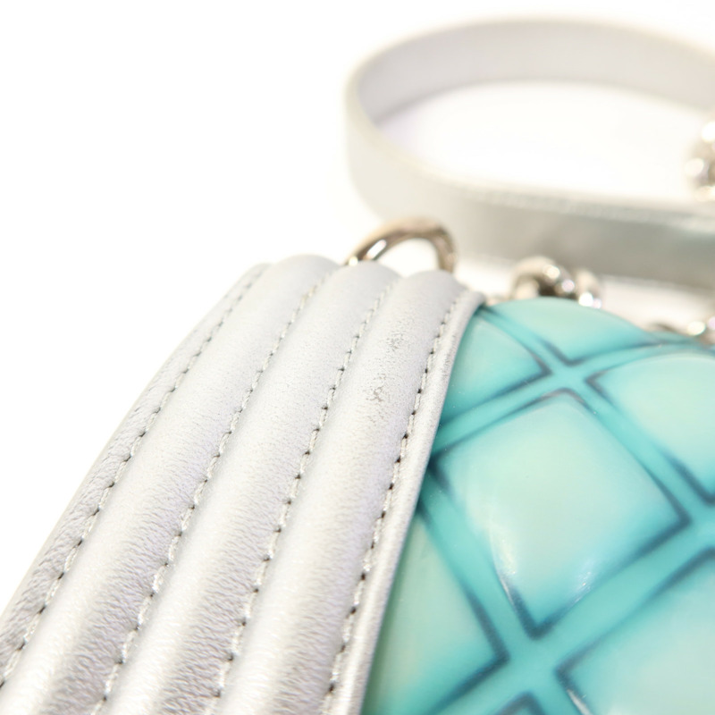 CHANEL 牛皮皮革/PVC Boy 20銀扣鏈帶肩背袋-18