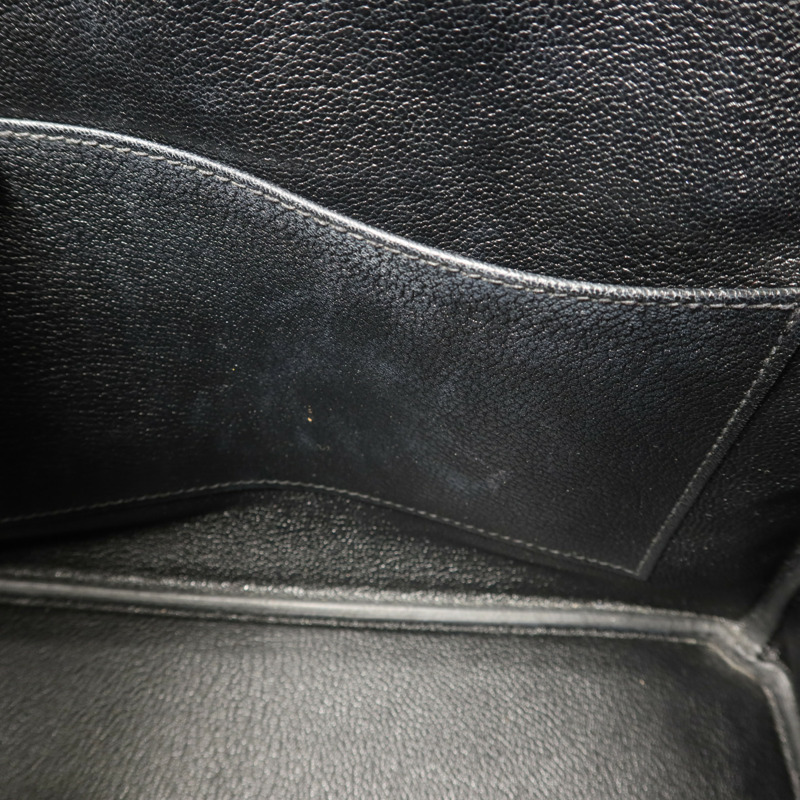 HERMES Epsom皮革Birkin 30銀扣手挽袋Noir-15