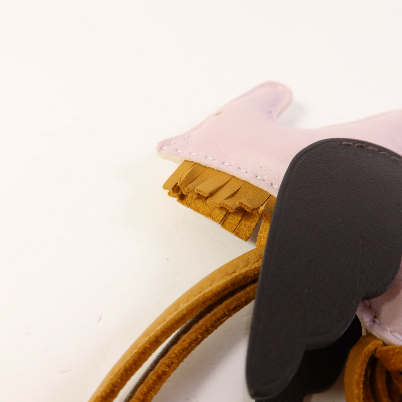 HERMES Milo皮革Rodeo Pegase PM掛飾Mauve Pale-3
