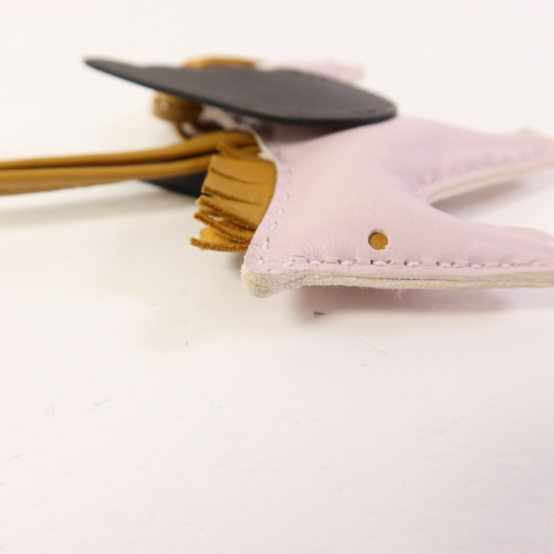 HERMES Milo皮革Rodeo Pegase PM掛飾Mauve Pale-9