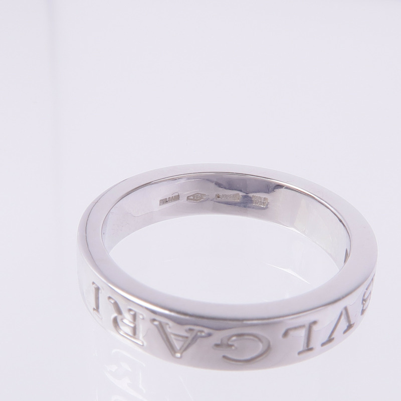 BVLGARI 18K白金Double Logo 1 Diamond Ring鑽石戒指US#6-4