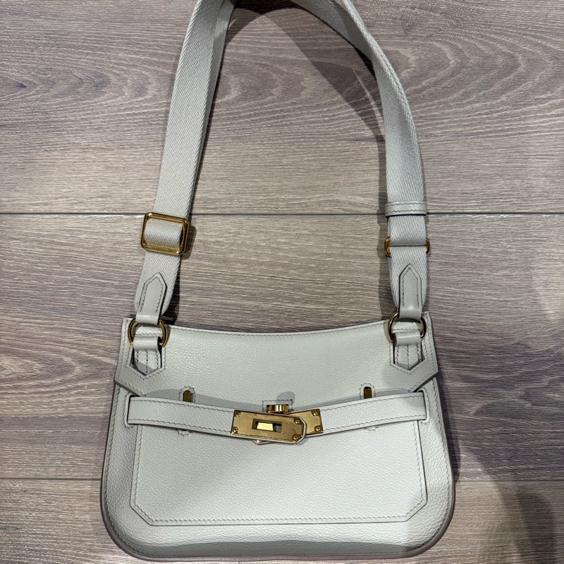 Hermes mini jypsiere 迷你吉普賽包 冰川白 evercolor皮/金釦-5