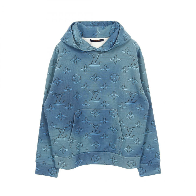 LOUIS VUITTON 3D Monogram 連帽衫 棉質 綠色 二手 男款 M 碼 LV-0