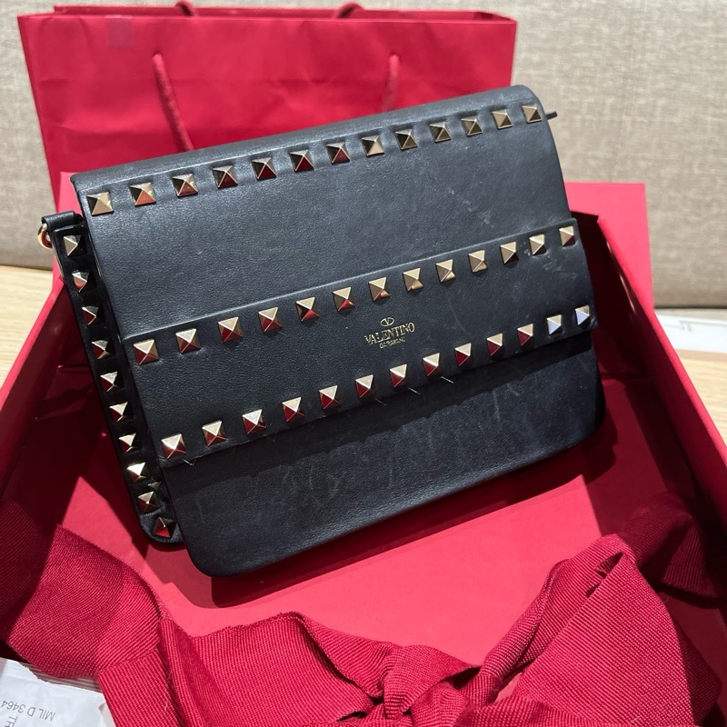 Valentino Garavani Rockstud Small Crossbody Bag(藍黑-0