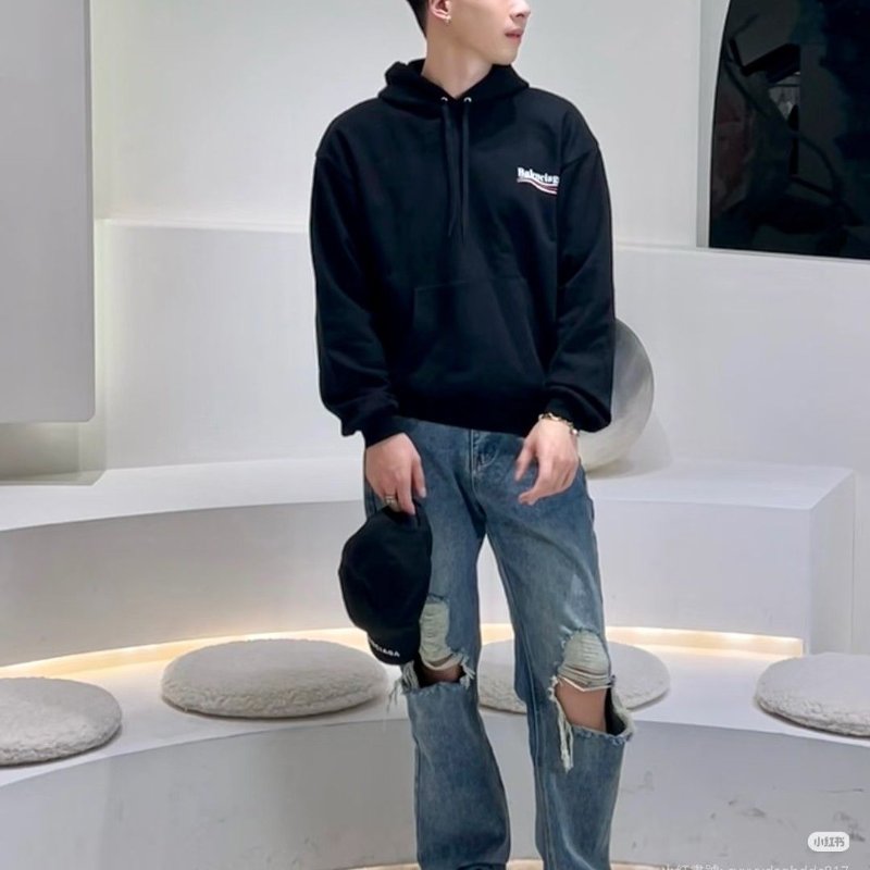 莉亞精品♡Balenciaga Logo連帽衛衣 尺碼S 二手美品-3