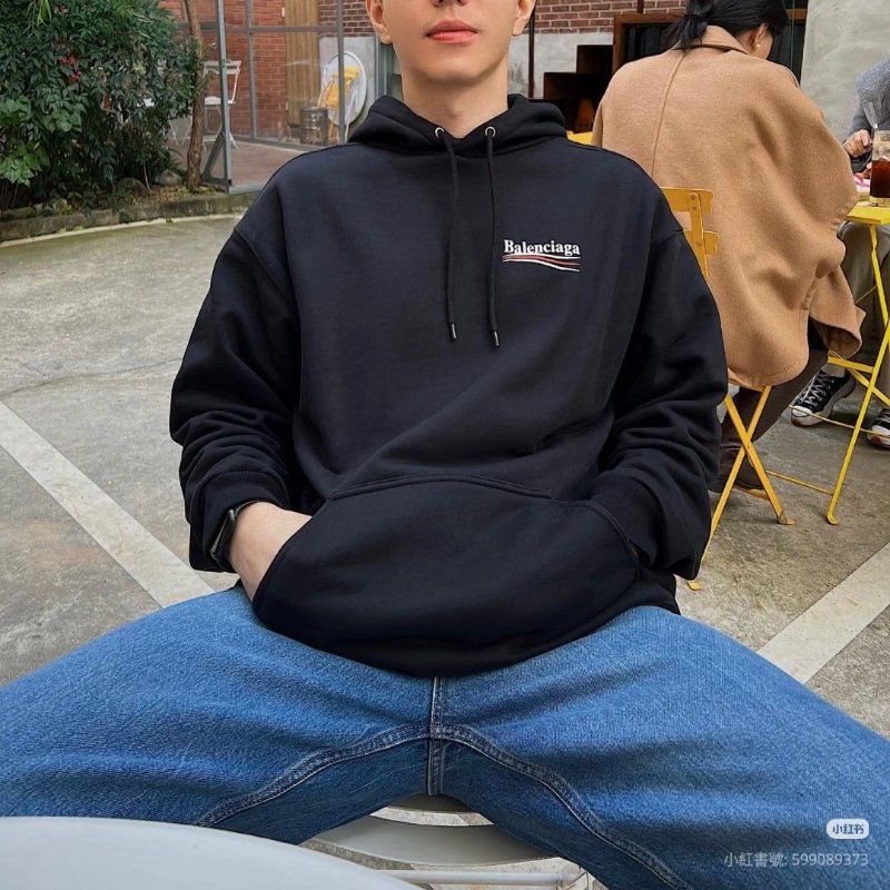 莉亞精品♡Balenciaga Logo連帽衛衣 尺碼S 二手美品-5