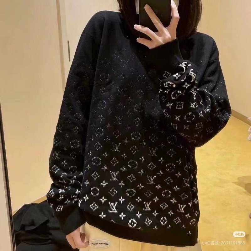 莉亞精品♡LV 黑漸變圓領長袖 尺碼L 二手美品-3