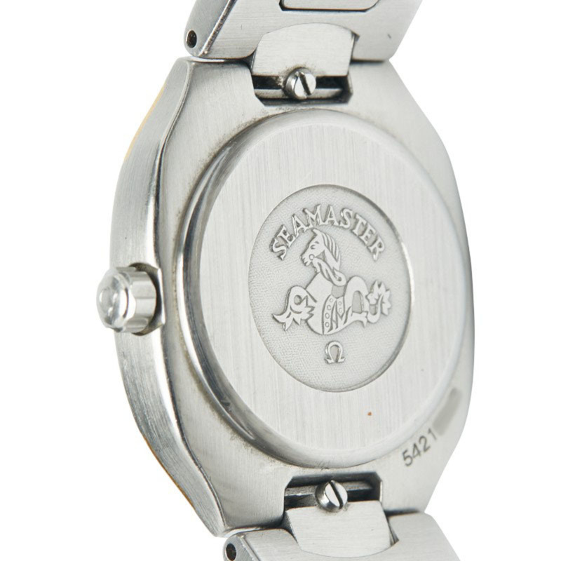 歐米茄海馬北極星石英腕錶,灰色錶盤,不鏽鋼,黃金,女士,歐米茄-3