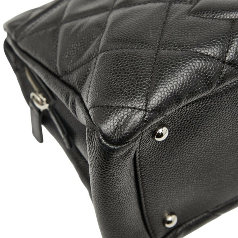 CHANEL 女士 Matelasse Coco Mark 鏈條托特包,黑色魚子醬皮革-3