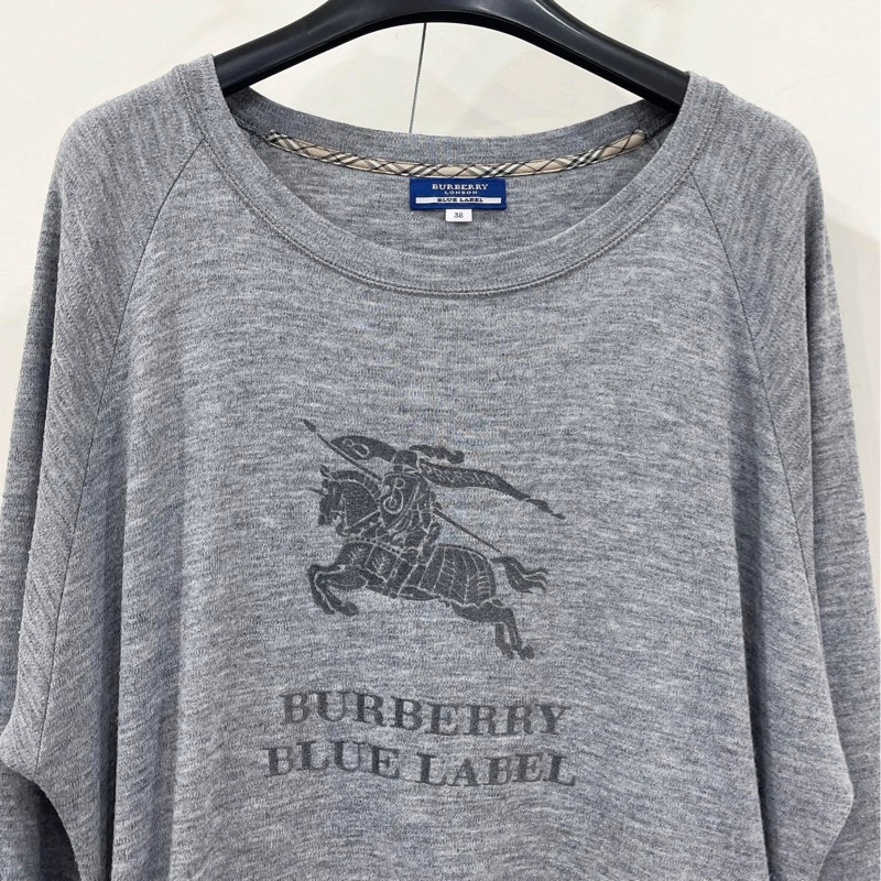 Burberry 藍標 大戰馬字母寬版混毛洋裝-3