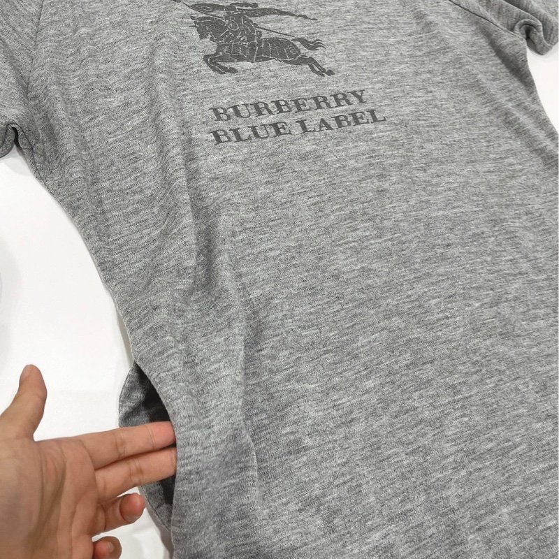 Burberry 藍標 大戰馬字母寬版混毛洋裝-5