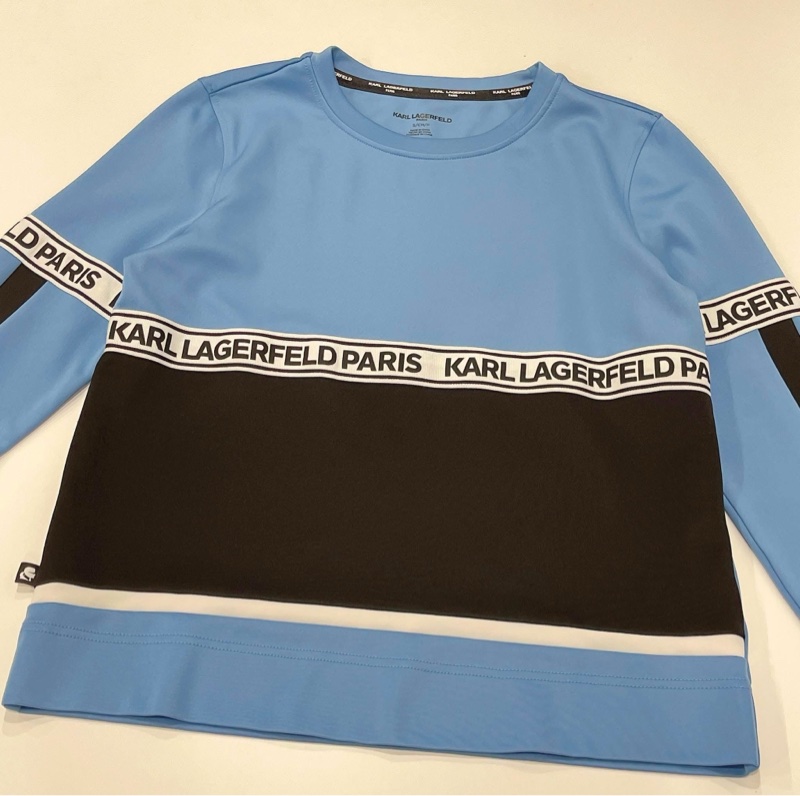 老佛爺 KARL LAGERFELD 字母織帶上衣-7