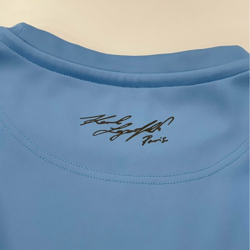 老佛爺 KARL LAGERFELD 圓領字母織帶長袖上衣-6