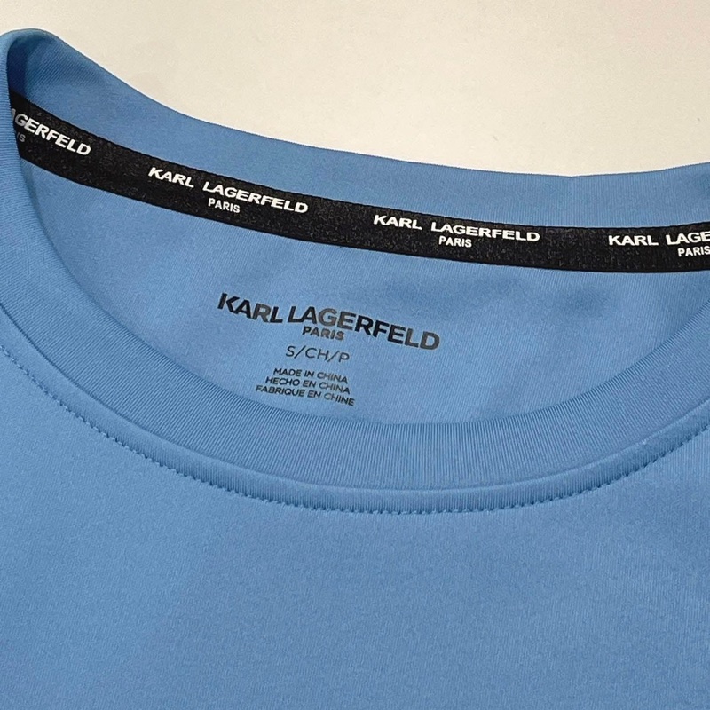 老佛爺 KARL LAGERFELD 圓領字母織帶長袖上衣-8
