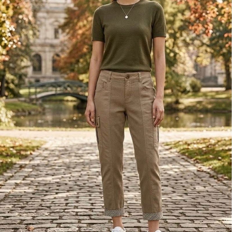 Burberry 藍標 口袋反褶格紋戰馬休閒褲-9