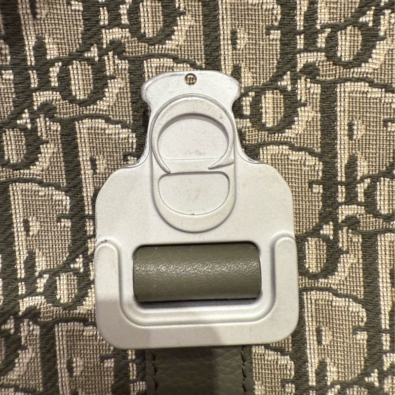Dior Saddle 皮革馬鞍設計綠色老花側背包/郵差包-13
