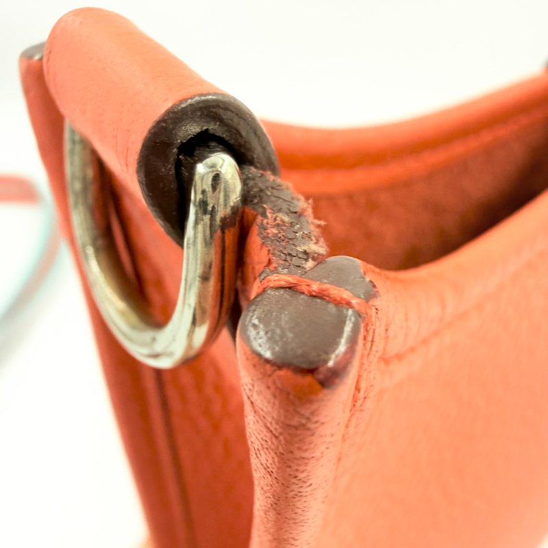 Hermes - 9T火焰橘TC銀釦╻Mini Evelyne 斜背包-23